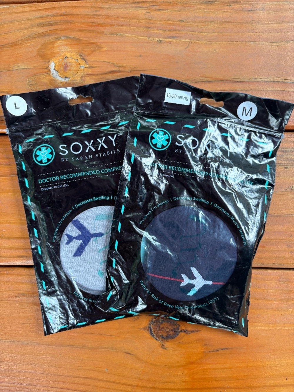 2 Pair Soxxy Compression Socks Medium and Large Unisex